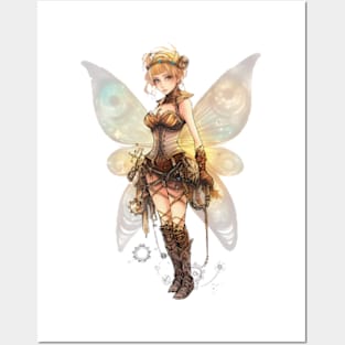 Watercolor Steampunk Fairy Girl #1 Posters and Art